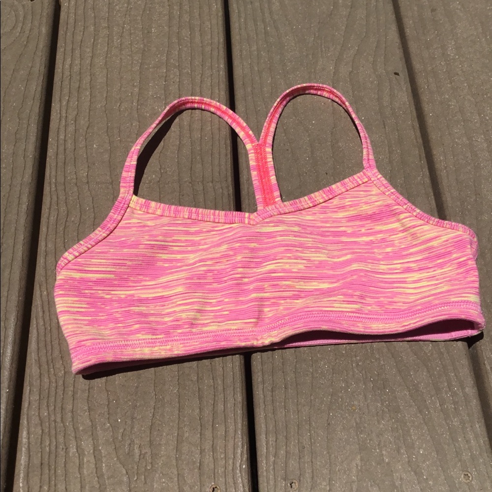 Neon pink Ivivva kids bra
